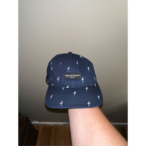 Adidas Golf Company Navy Flamingo Hat One Size Snap Back - Picture 1 of 4